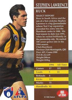 1995 Select AFL #80 Stephen Lawrence Back